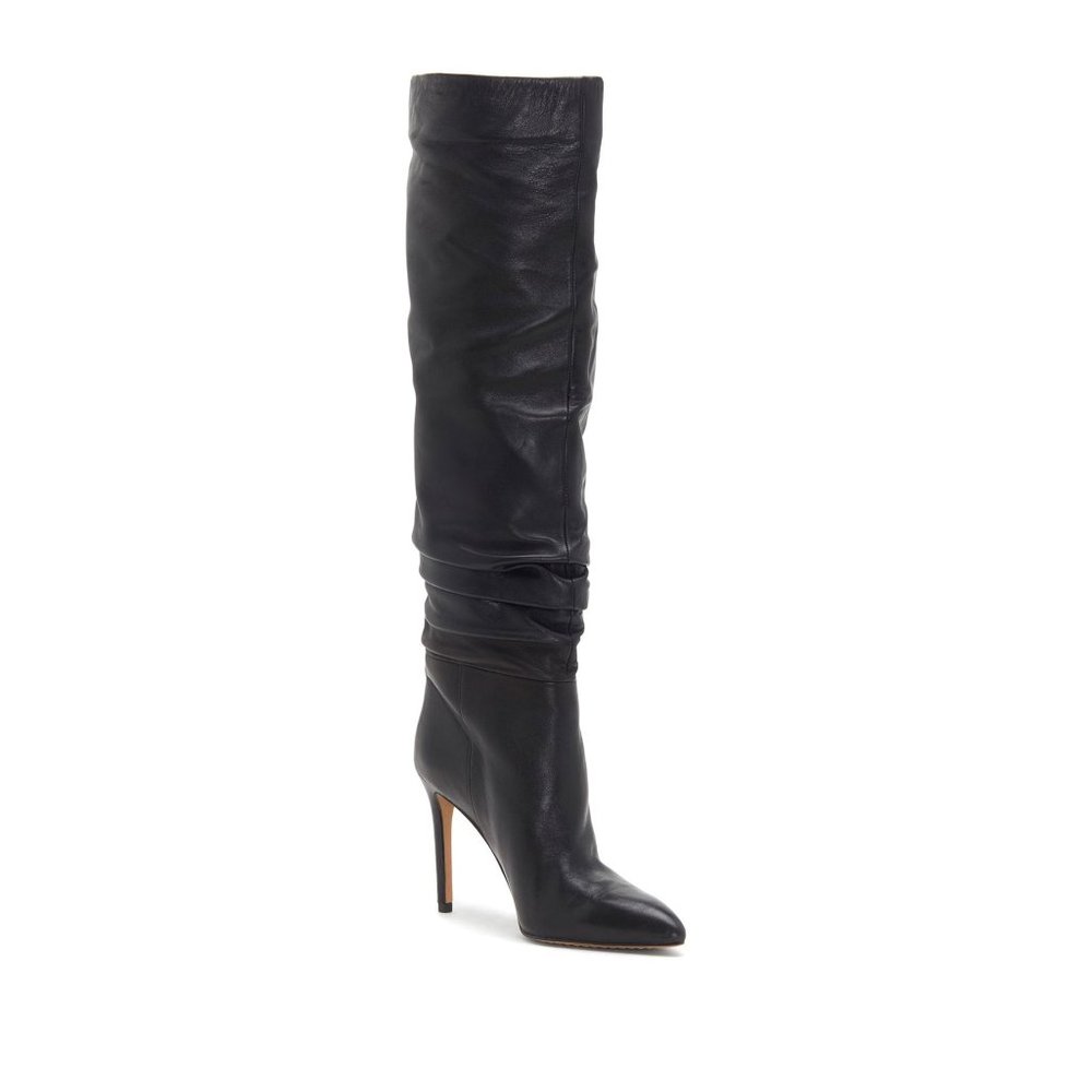 Vince Camuto Kashiana Stiletto Slouched Pull-on Imported Boot Black Dress Boots